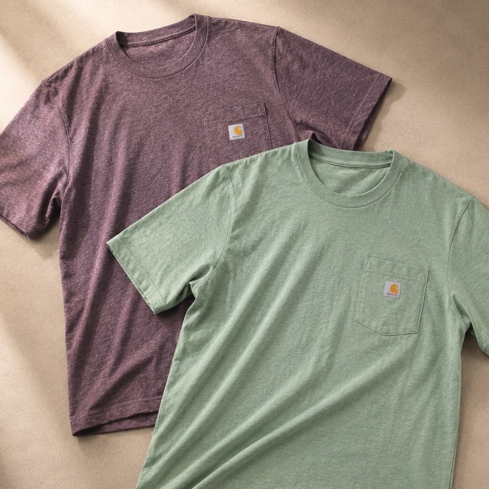 Bundle (2) Carhartt Loose Fit Pocket Tee Mens XL Classic Heavy Cotton/Poly K87-W